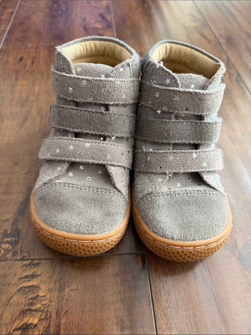 Livie & Luca Grey Suede Kids High-Top Boots with Star Details